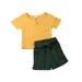 2019 Toddler Kids Baby Girls Clothes Set Summer Princess Short Sleeve Pocket Top Bow Shorts Sunsuit Outfits Clothing 2PCs