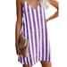 Sexy Dance Casual V-neck Spaghetti Strap Dress Loose Striped Cami Sundress Ladies Sexy Party Beach Strappy Midi Dress