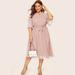 ã€–Follureã€—Plus Size Womens Plus Size Casual O Neck Half Sleeve Knee Length Dress Party Dress