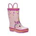 Laura Ashley O-LA83809A-Pink Yellow-7 Girls Puddle Stompers Rain Boots, Pink & Yellow - Size 7