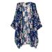 Women's Floral Print Sheer Chiffon Loose Kimono Cardigan Capes Cute Bohemia Floral Print Sun Protection Clothing, Suitable for Matching Bikini, Beachwear or Any Summer Dress and Shorts XL