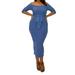 Women's Plus Size Off Shoulder Bodycon Maxi Dress