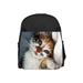 Kitty Cat - 13" x 10" Black Preschool Toddler Children's Backpack & Crayon Case