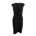 DKNY Women's Ruffled Cap-Sleeve Sheath Dress (4, Black)