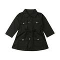 Baby Girls Kid Coat Fall Windbreakers Warm Jacket Children Tops Suits Button High Waist Clothes