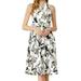 Allegra K Junior's Sleeveless Tie Halter Neck Backless Floral Dress