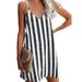 Sexy Dance Casual V-neck Spaghetti Strap Dress Loose Striped Cami Sundress Ladies Sexy Party Beach Strappy Midi Dress