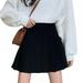 Women High Waisted Plain Pleated Skirt Skater Tennis School Uniforms A-line Mini Skirt Lining Shorts Skirt