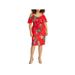 Rachel Rachel Roy Womens Plus Floral Cold Shoulder Cocktail Dress