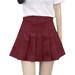 Bouanq Girls Women High Waisted Plain Pleated Skirt Skater Tennis School Uniforms A-line Mini Skirt Lining Shorts