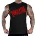 Red Powerlifting Stamped Men's Black Sleeveless T-Shirt Tank Top Large Black