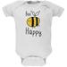 Honey Bee Bees Bee Happy Soft Baby One Piece White 9-12 M