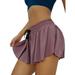 Womens Summer Drawstring Yoga Workout Shorts Elastic High Waist Tennis Running Skorts Skirts Culottes Plus Size