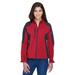 Ladies' Compass Colorblock Three-Layer Fleece Bonded Soft Shell Jacket - MOLTEN RED - XL