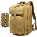 ATBP Military Tactical Molle Rucksack Backpack 40L Hunting Travel Hiking Daypack Backpacking Packs Army College Bookbag (Brown Coffee)