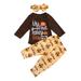 Thanksgiving Day Newborn Infant Baby Girl Clothes Set Letter Romper Turkey Pants Outfits Cute Baby Girls Costumes