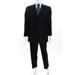 Pre-ownedBurberry London Mens Two Button Notched Lapel Pinstriped Suit Black Wool Size 42