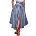 ZANZEA Women Summer Holiday Plaid Print Irregular A Line Skirts