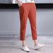 New Women's Summer Solid Color Pants Casual Harem Pants Elastic Mid Waist Loose Pockets Pants