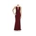 Aidan Mattox Womens Full-Length Halter Evening Dress Red 12