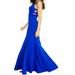 Dress Cobalt Junior V-Neck Illusion Back Gown 11