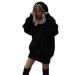 Sexy Dance Oversized Womens Casual Long Sleeve Round Neck Pocket Hooded Sweatshirts Ladies Autumn Winter Hoodie Tunic Blouses Tops Sexy Short Dress