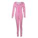 Gueuusu Women's Long-Sleeved Homewear Jumpsuit, Snap Button Cartoon Printed Clothing