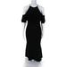 Pre-ownedBadgley Mischka Collection Womens Crossover Ruffle Gown Black Size 4 12933813