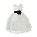 Ekidsbridal Ivory Satin Shimmering Organza Formal Flower Girl Dresses Communion Dress Baptism Dress Holiday Dresses Toddler Girl Dresses Junior Bridesmaid Dress Special Occasion Dresses 4613T