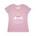Inktastic Easter-Corn Cute Lamb with Unicorn Horn and Flowers Adult Women's V-Neck T-Shirt Female Pink M