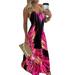 Women Sleeveless Gradient Color Long Maxi Dress Summer Casual Spaghetti Strap Swing Dress Plus Size Party Evening Cocktail Dress S-5XL