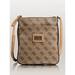 guess women's scandal mini crossbody brown crossbody bag