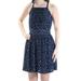 MAISON JULES Womens Navy Sleeveless Square Neck Mini A-Line Dress Size: XL