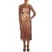 Aidan by Aidan Mattox Womens Metallic Cut-Out Midi Dress