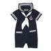 StylesILove Infant Toddler Baby Boy Marine Sailor Costume Romper Onesie (80/6-12 Months, Navy Blue)