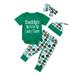 Baby Girl Boy ST Patrick's Day Outfit Daddy's Little Lucky Charm Romper Bodysuit Pant Hat Headband Sets Newborn Clothes