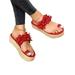 Woobling Womens Toe-Ring Slides Flat Sandals Flower Bohemia Flip Flops Platform Shoes