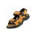 LUXUR - Men's Leather Fisherman Sandals Walking Shoes Beach Runner Summer Adjust Strap