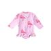 Xingqing Baby Girls Long Sleeve Leopard Flamingo Mermaid Ruffle Zipper Guard One-Piece Swimsuit