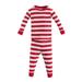 Organic Cotton Baby Long Johns - Red Rugby Stripe 6m