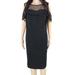 R&M Richard's Womens Cold Shoulder Plus Sheath Dress 22W