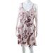 Rebecca Taylor Womens Sleeveless Metallic Fleur Dress Rose Gold Pink Size 8