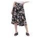 CALVIN KLEIN Womens Black Floral Below The Knee A-Line Skirt Size 12