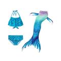 Baby Kids Girl Tankini Set Swimwear Swimming Mermaid Tail Bikini Sets 3PCS Multiple Types For Girls 7-16 Swimsuit Beachwear Bathing Suit Swimming Costumes Swimmable Flippers