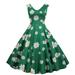 Women Sleeveless 1950s Housewife Evening Party Prom Dress