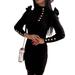 LilyLLL Vintage Womens Turtle Neck Ruffled Long Sleeve Pencil Dress Mini Dresses