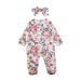 ZIYIXIN Autumn Newborn Baby Girls Boys Footie Floral Print Long Sleeve Ruffle Jumpsuits