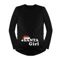 Tstars Womens Christmas Shirts Gift Santa Girl Christmas Baby Funny Humor Xmas Family Holiday Shirts Xmas Party Christmas Gifts for Her Pregnancy Gift Birthday Maternity Long Sleeve Shirt