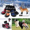 4PCS Pets Dog Winter Warm Snow Booties Waterproof Anti-Slip Protective Shoes Boots