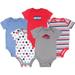 Luvable Friends Baby Boy Short Sleeve Bodysuits, 5-pack